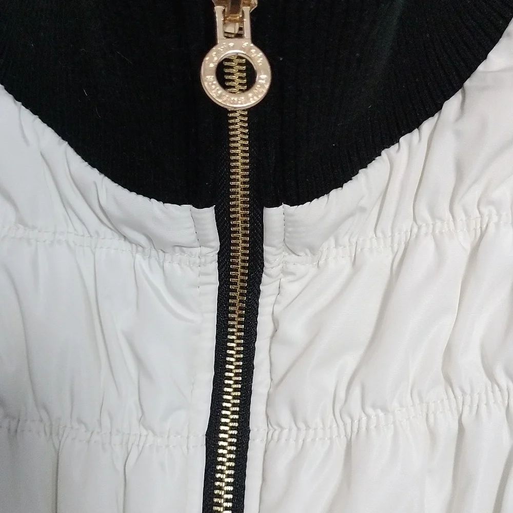 Calvin Klein Black White Quilted performance zip up vest S walking Jogging